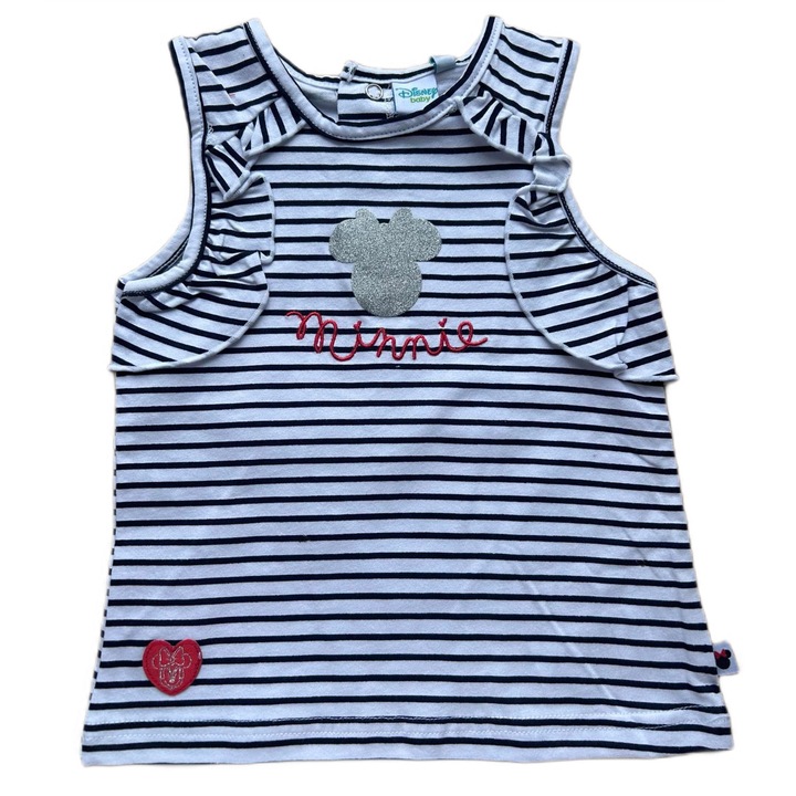 Тениска Disney Minnie Mouse, памучна,, Бял, 86 CM