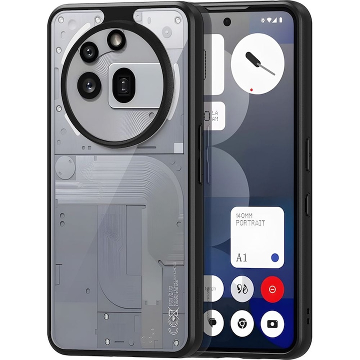 Калъф, Dux Ducis Aimo за Nothing Phone 3a Pro, Прозрачни С Черна Рамка