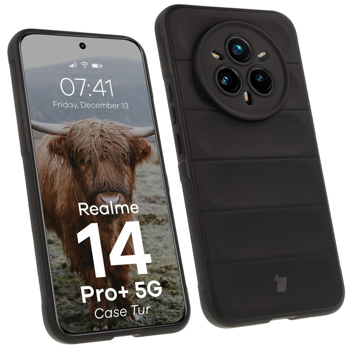 Husa Bizon Case Tur pentru Realme 14 Pro Plus 5G, negru