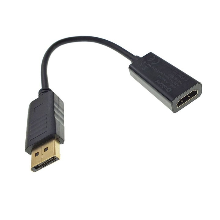 Cablu adaptor convertor DisplayPort tata la HDMI mama, FullHD, negru, Dactylion®
