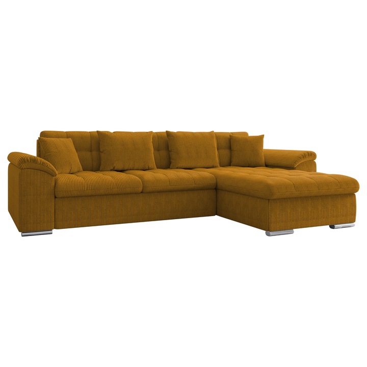 Coltar rabatabil Dino Reiat Dreapta, MIRJAN 24, galben, 160x280x76 cm