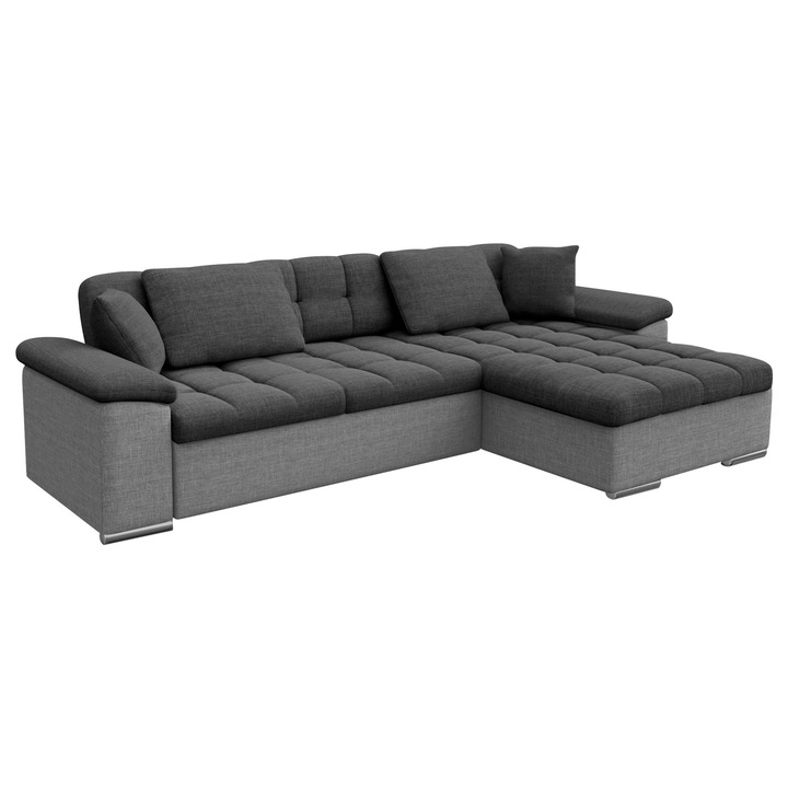 Coltar rabatabil Dino Sale Dreapta, MIRJAN 24, gri inchis + gri, 160x280x76 cm