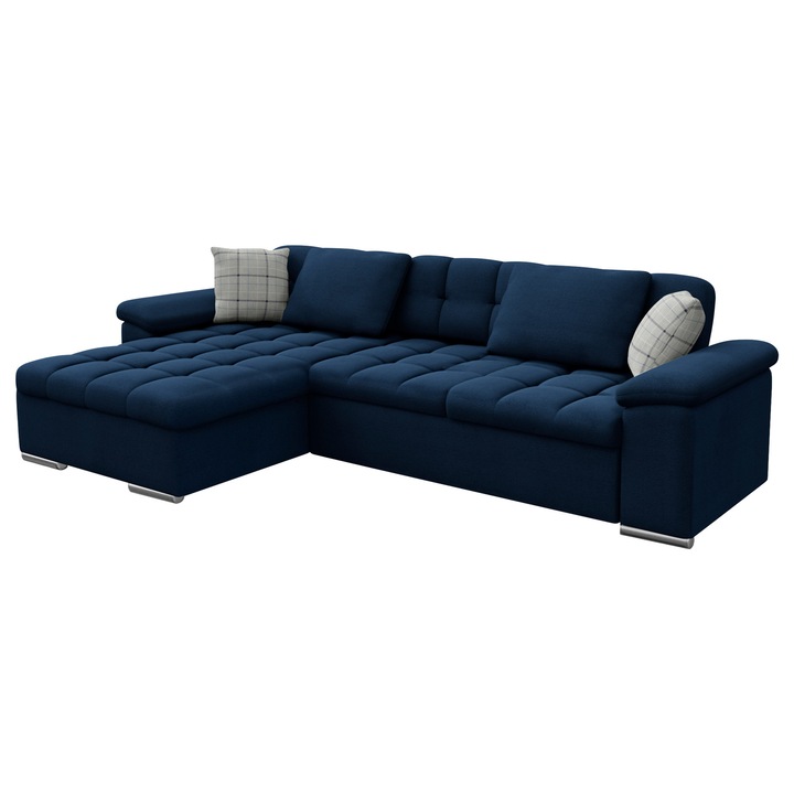 Coltar rabatabil Dino Stanga, MIRJAN 24, bleumarin + carouri, 160x280x76 cm