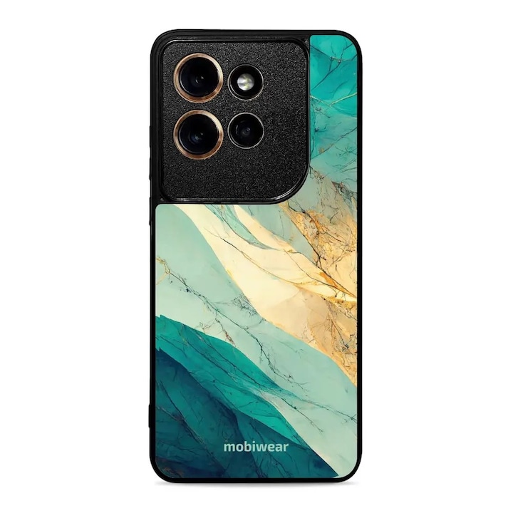 Husa telefon Mobiwear Glossy, pentru Motorola Edge 50 Neo, mramor multicolor, rezistenta la socuri si zgarieturi
