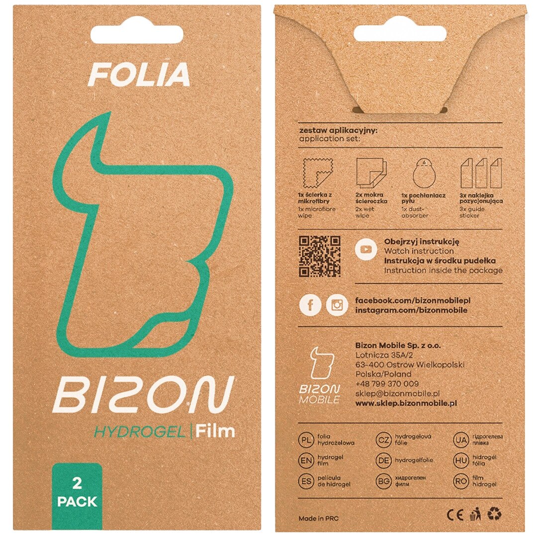 Set 2x Folie Bizon Glass Hydrogel Set pentru Motorola Razr 60 Ultra, transparenta