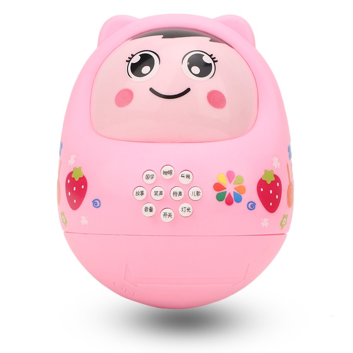 Jucarie educativa Tumbler cu povesti, roz, 10x12cm, pentru copii peste ...