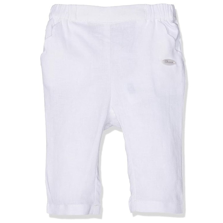 Gyermek nadrág, Chicco, fehér, len/pamut, 62 CM