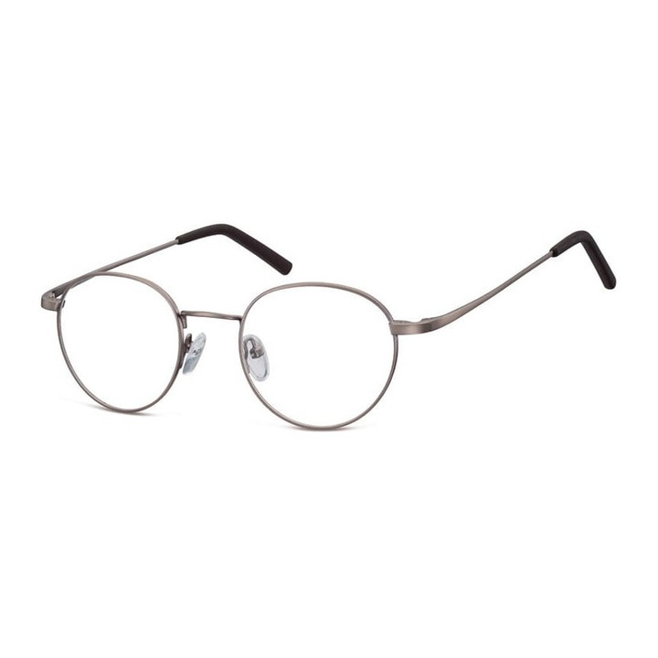 Rame ochelari unisex Lenonki retro, Sunoptic, ciemnografit mat, 13x4.4cm, set cu etui, sac si stergator