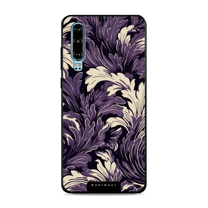 Husa telefon Mobiwear Glossy, Huawei P30, design flori, multicolor, plastic, rezistent la socuri si zgarieturi