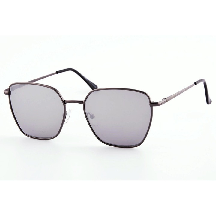 Ochelari de soare Hammer, model hm-1585, grafit, lentile argintii, set cu etui si stergator