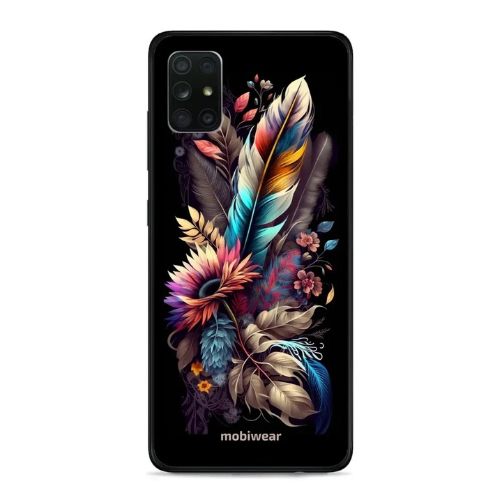 Husa telefon Mobiwear Glossy pentru Samsung Galaxy A71, protectie completa, design floral, multicolor