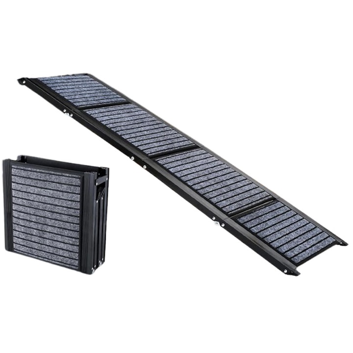 Rampa pentru caini, foldabila, SnaglePaw, 170 cm, cu suprafata antiderapanta, pana la 110 kg, pentru masini, camioane si SUV-uri