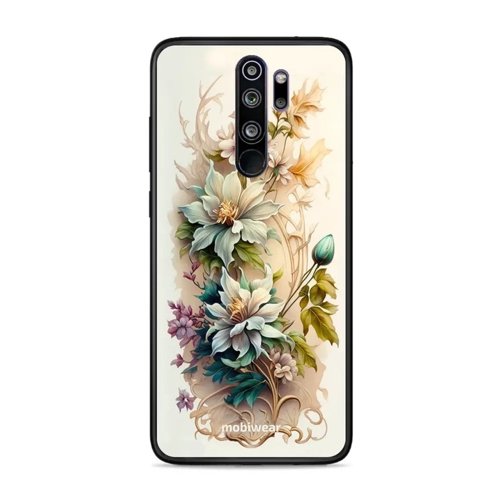 Carcasa Mobiwear Glossy pentru Xiaomi Redmi Note 8 Pro, design floral, rezistent la socuri si zgarieturi, multicolor