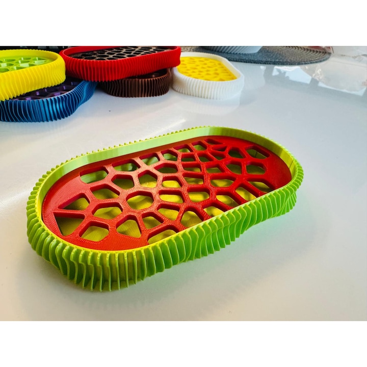 Savoniera 3D, model Wave, Lime/Rosu