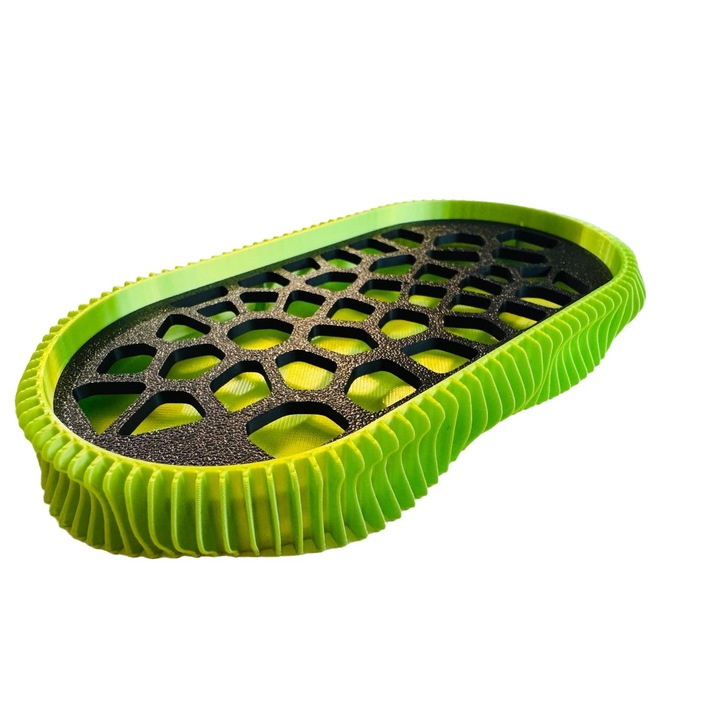 Sapuniera, 3D Wave, Lime / Negru, Design modern