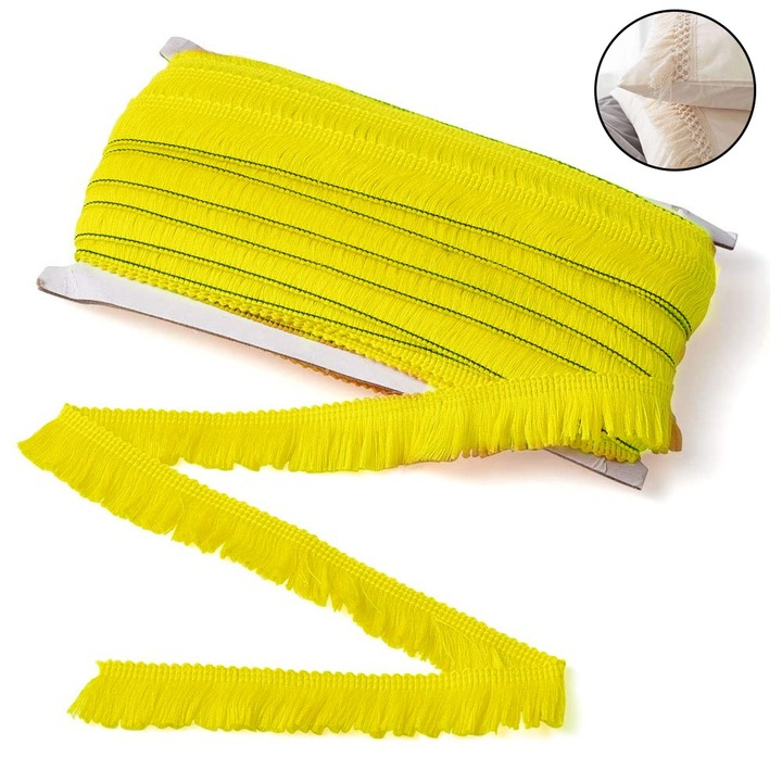 Banda dantela cu franjuri poliester multicolor 2.5cm x rola