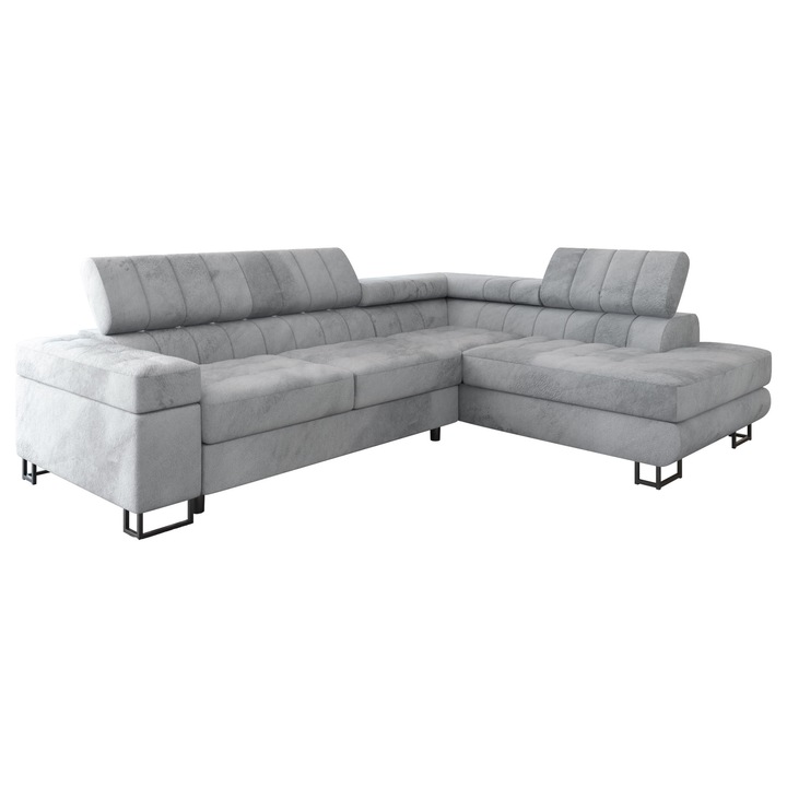 Coltar rabatabil Wales Premium Dreapta, MIRJAN 24, gri, 203x271x71 cm