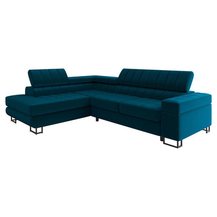 Coltar rabatabil Wales Premium Stanga, MIRJAN 24, bleumarin, 203x271x71 cm