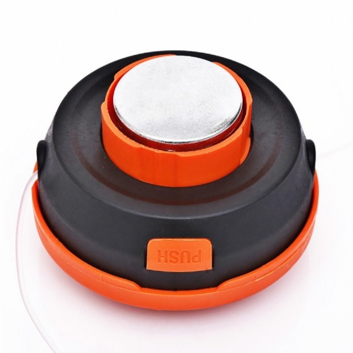 Cap Motocoasa Buton Metal Gri+Portocaliu MX144, Auto-Feed cu Doua Fire Reglabile