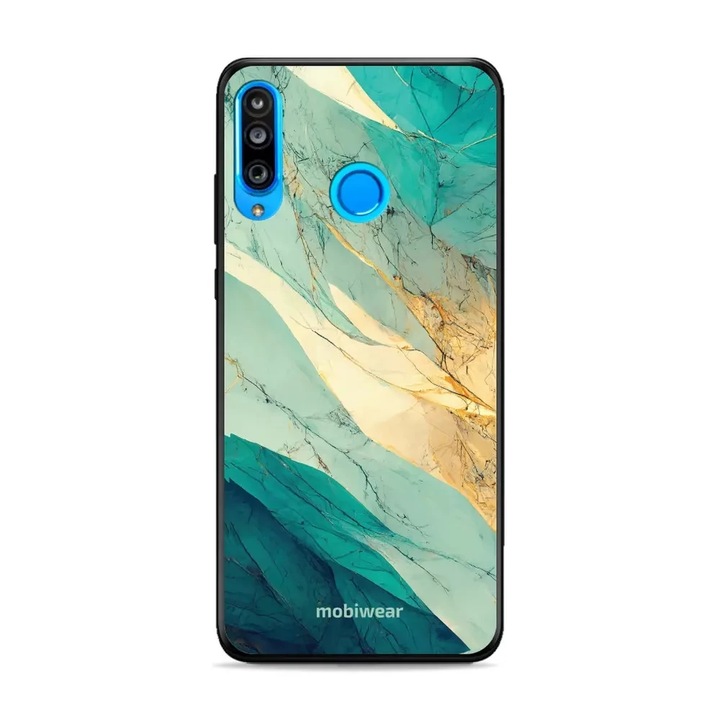 Carcasa Mobiwear Glossy pentru Huawei P30 Lite, mramorat, rezistent la socuri si zgarieturi, multicolor