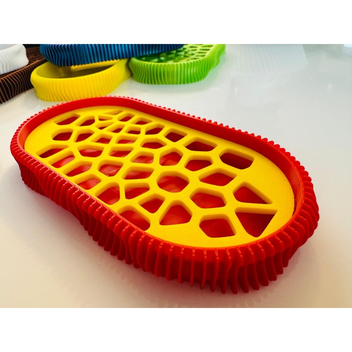 Savoniera 3D, model Wave, Rosu/Galben