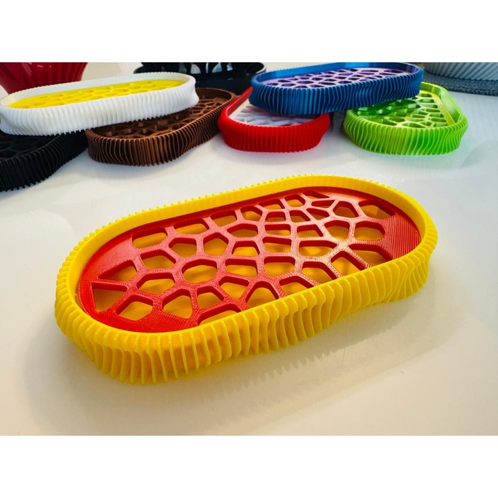 Savoniera 3D, model Wave, Galben/Rosu