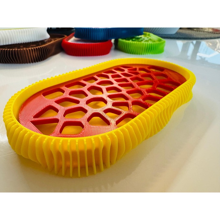 Savoniera 3D, model Wave, Galben/Rosu