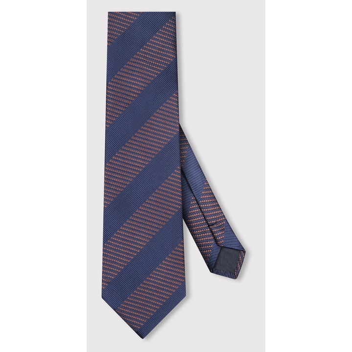 Cravata barbaasca Pako Lorente, granat, cu dungi maro, textura vizibila