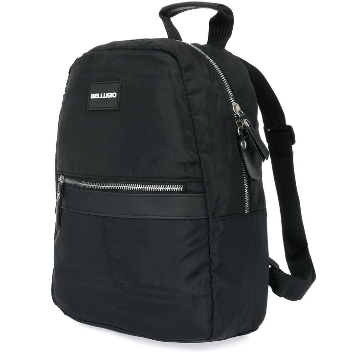 Дамска раница Bellugio, средна, водоустойчива, 33x24см, сребриста