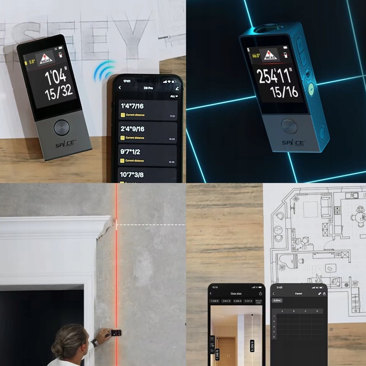 Laser D9 PRO, 100m, Bluetooth, 1800mAh akkumulátor, komplett készlet, Mileseey