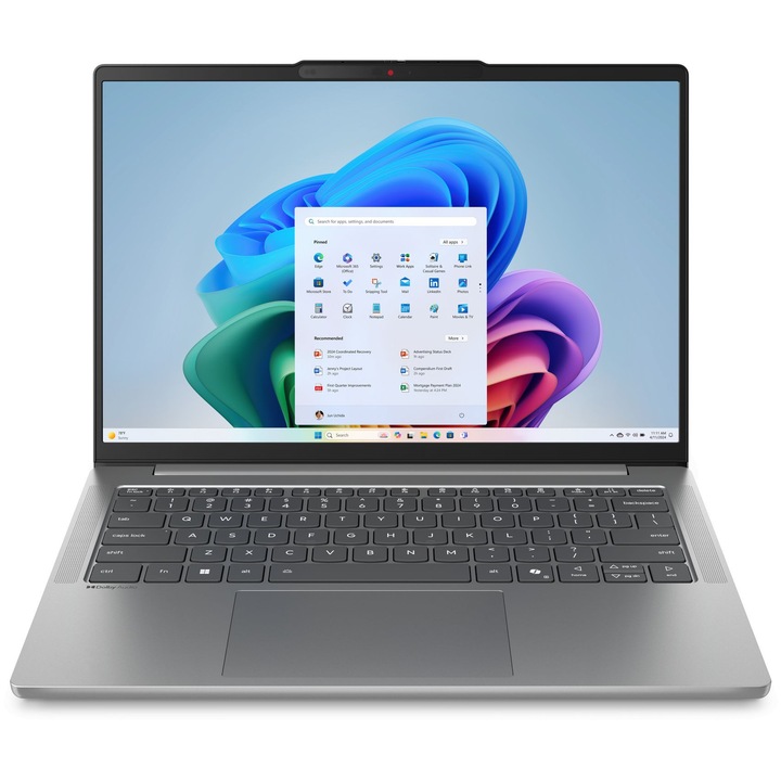 Лаптоп Lenovo IdeaPad Slim 5 14AHP10, 83HV002NBM, 14", AMD Ryzen 7 8845HS (8-ядрен), AMD Radeon 780M, 32GB 5600MHz (2x16GB) DDR5, Сив