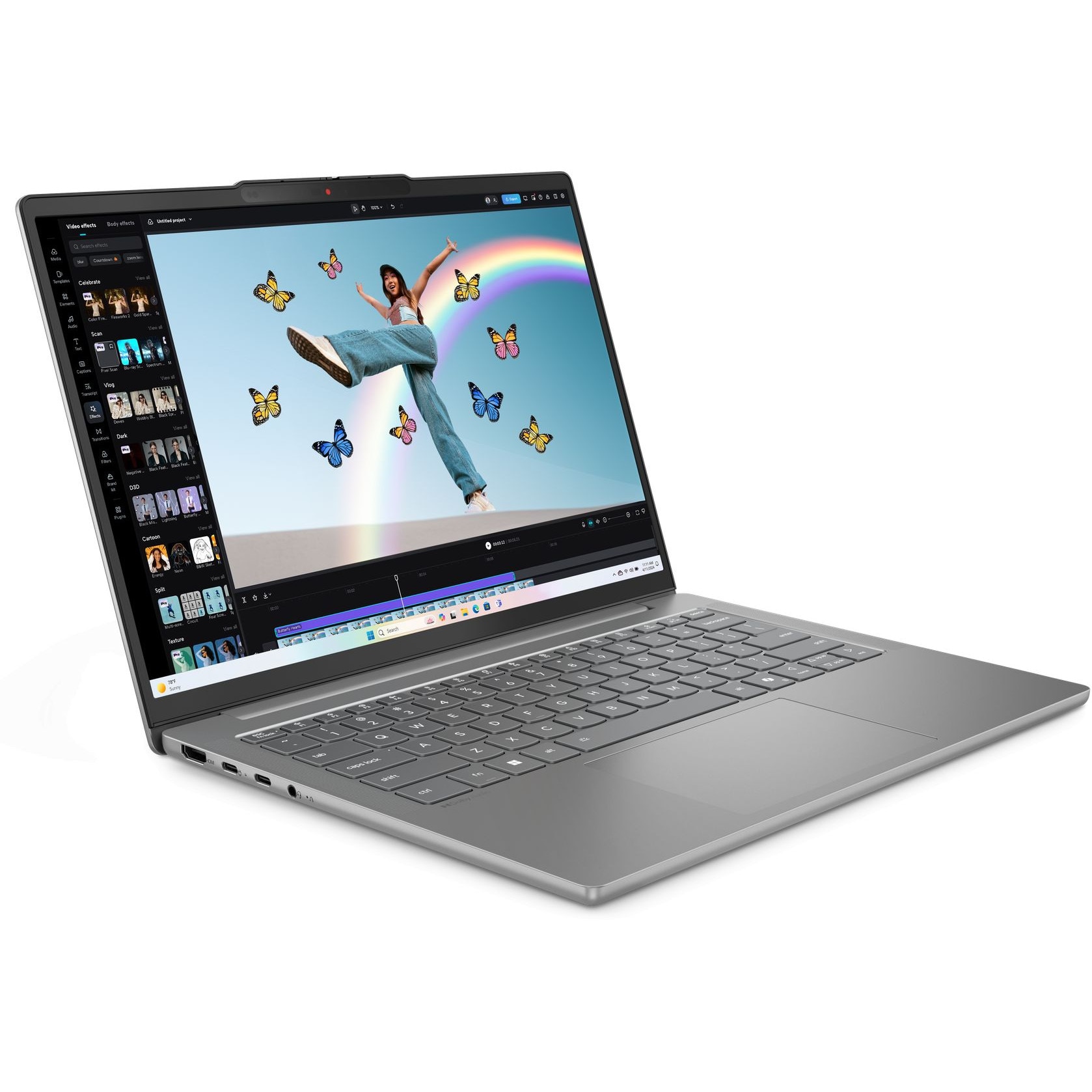 Laptop Lenovo IdeaPad Slim 5 14AHP10, 83HV002NBM, 14", AMD Ryzen 7 8845HS (8-core), AMD Radeon 780M, 32GB 5600MHz (2x16GB) DDR5, Gri