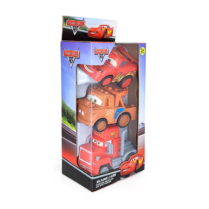 Cars McQueen babakocsi szett, Kedvenc karakterekkel, 3 db
