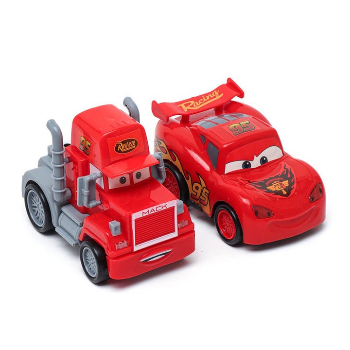 Set masinuta McQueen si Mack, Cars 3, Rosu