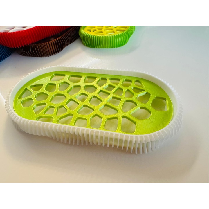 Savoniera 3D, model Wave, Alb/Lime