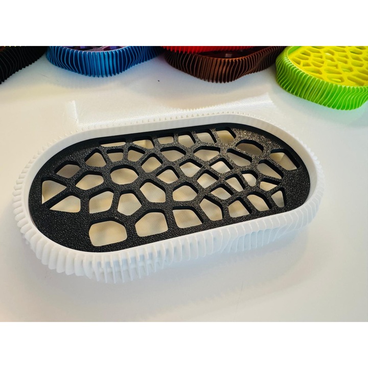 Savoniera 3D, model Wave, Alb/Negru