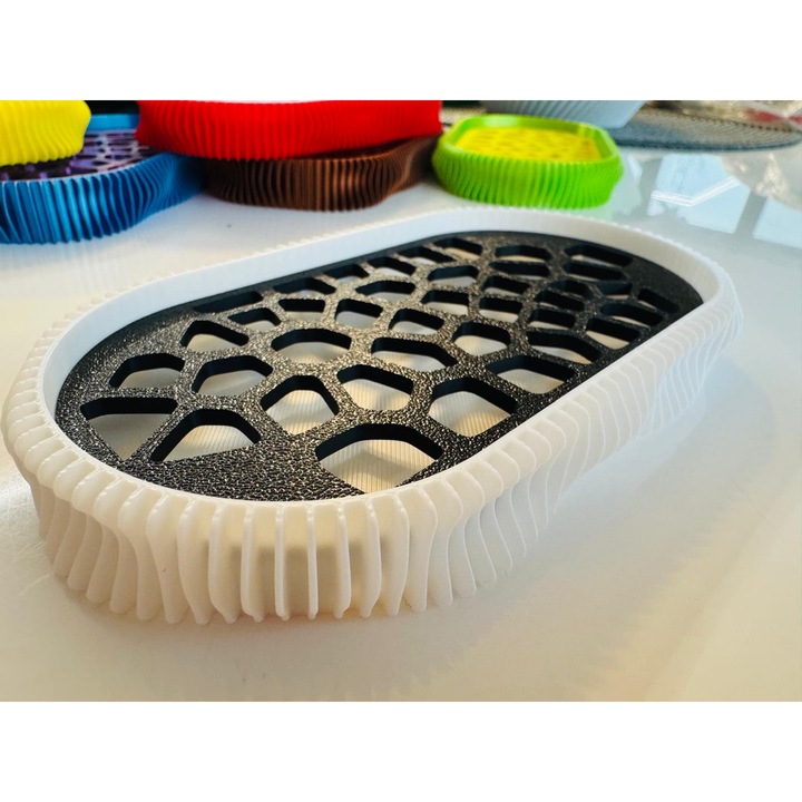 3D szappantartó, hullámmodell, fekete-fehér