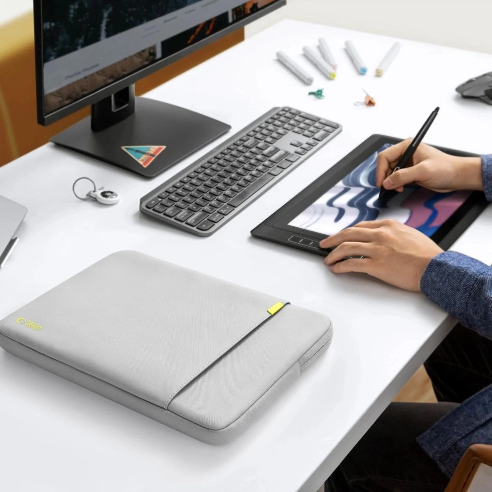 Geanta laptop Tech-Protect Defender, gri, 13-14 inci, 320x240x30mm