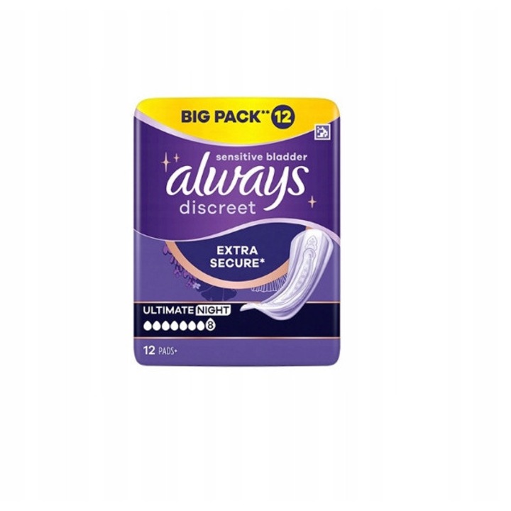 Abszorbensek Always discreet ultimate Night, / 12 db
