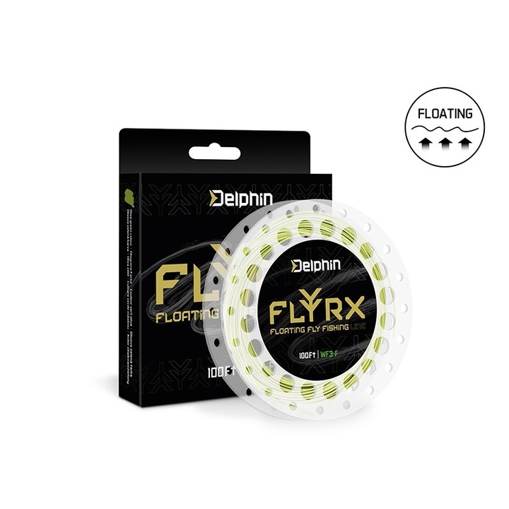 Fir impletit pentru pescuit la musca Delphin FLYRX, grosime WF3-F, plutitor, 30 m