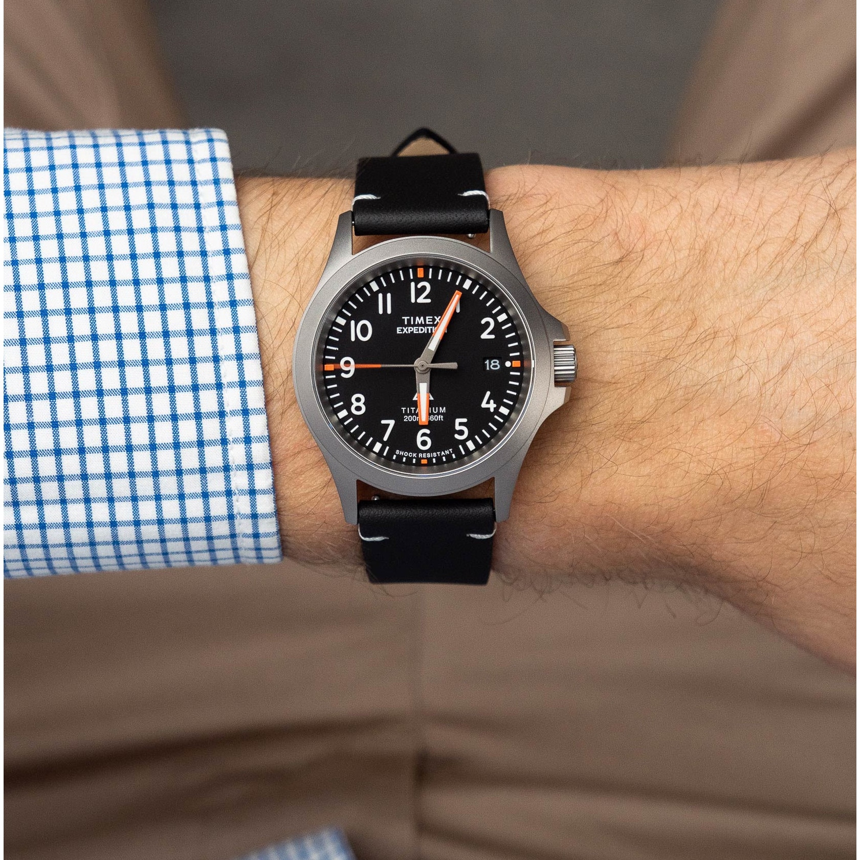 Ceas Timex Expedition Titanium Quartz, 38mm, negru, curea textila