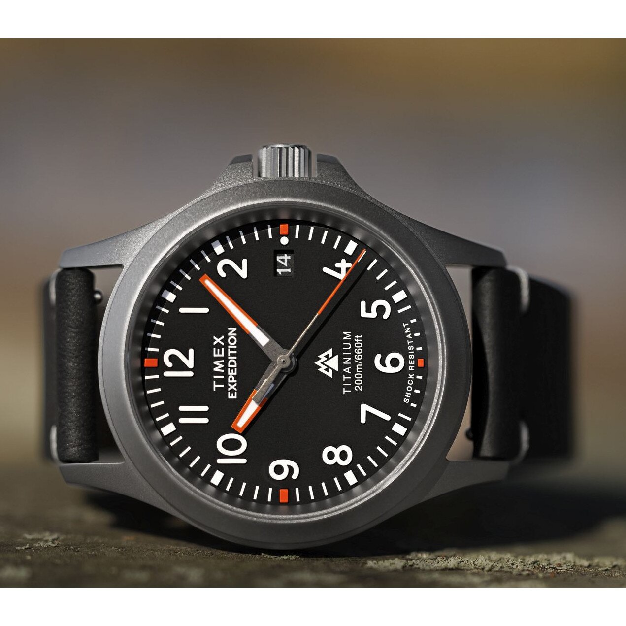 Ceas Timex Expedition Titanium Quartz, 38mm, negru, curea textila