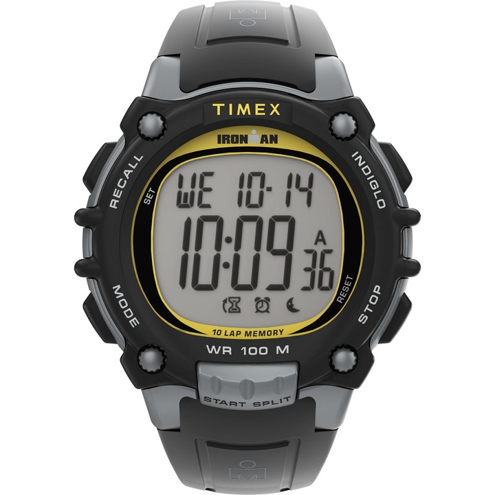 Ceas Timex Ironman Classic, digital, negru, 44mm, rezistent la apa 10 ATM