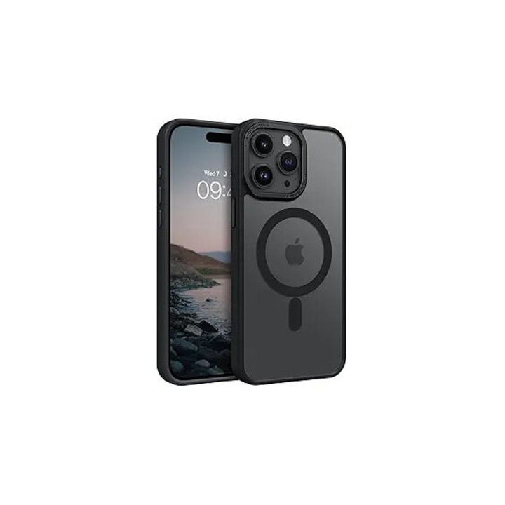 Husa pentru iPhone 15 Pro, magnetica, protectie anti-soc, negru
