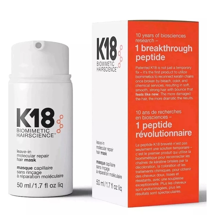 K18 Hajmaszk, Regeneráló, Leave-In Hab 50ml, Regeneráló hajmaszk, balzsam, minden hajtípusra