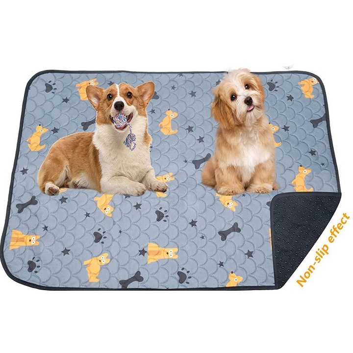 Saltea reutilizabila multifunctionala pentru caini, gri 70 cm