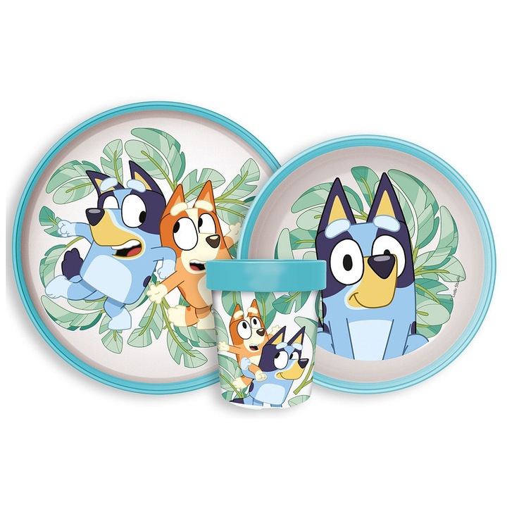Нехлъзгащи се съдове Bluey Leaves, микропластмасов комплект