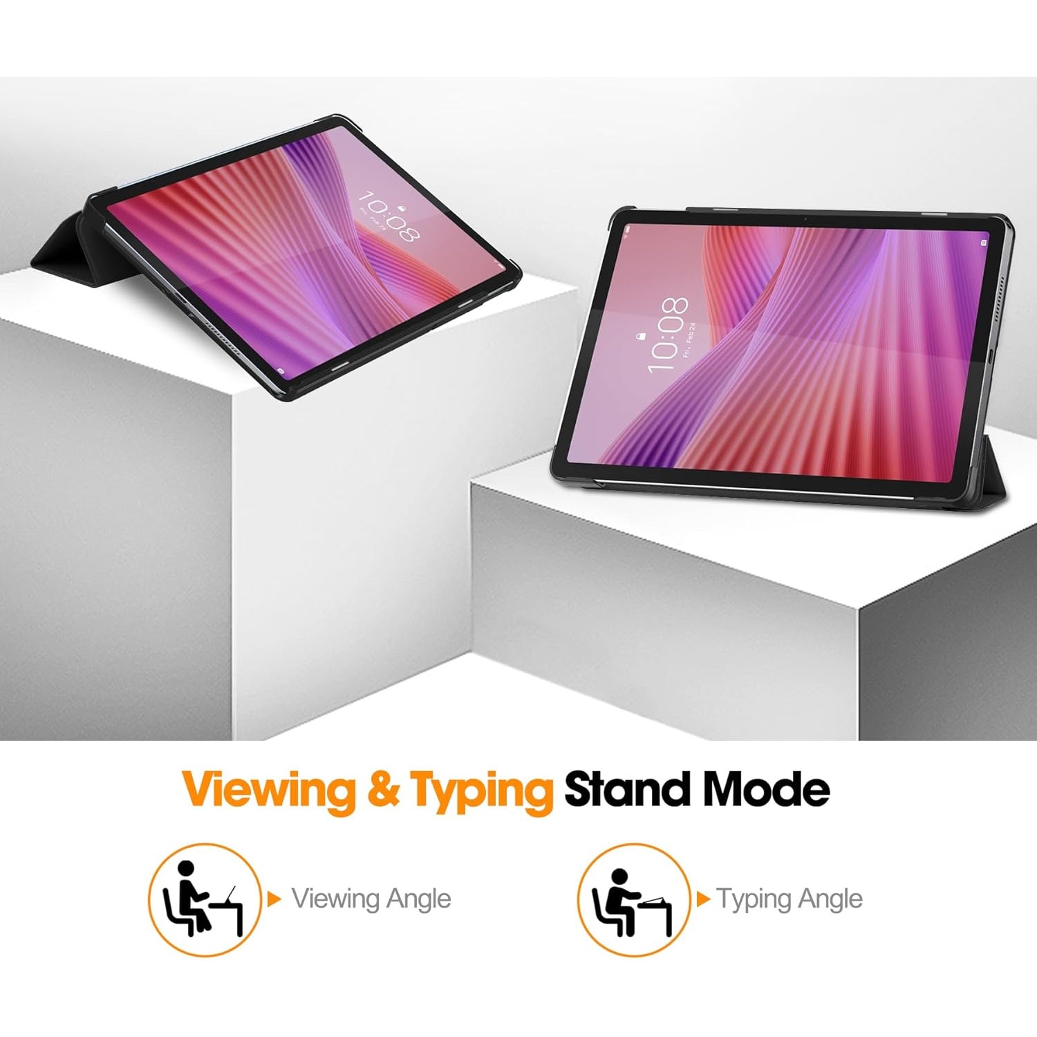 Husa pentru Lenovo Tab 10.1 2025 TB311 tip stand functie sleep/wake-up protectie 360 - Negru