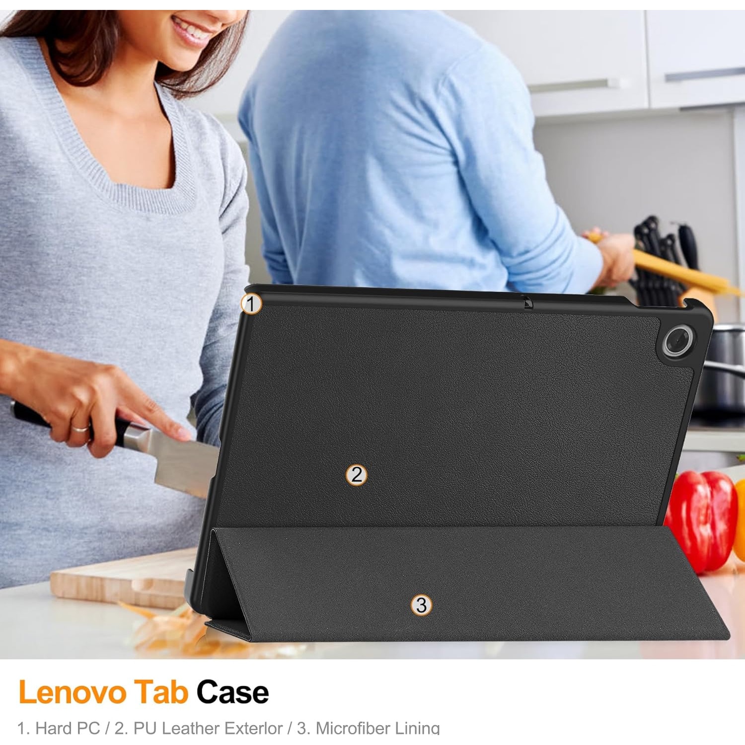 Husa pentru Lenovo Tab 10.1 2025 TB311 tip stand functie sleep/wake-up protectie 360 - Negru