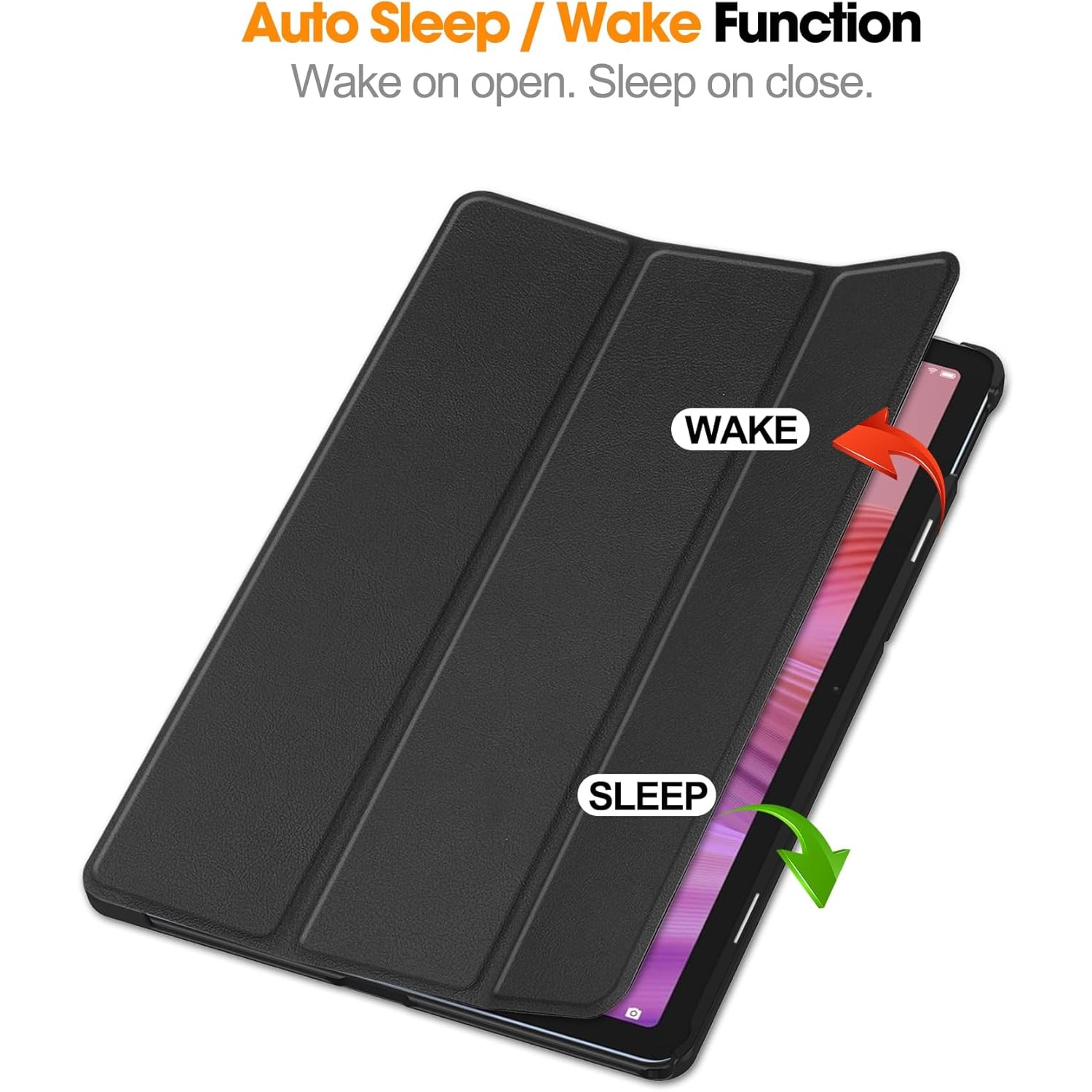 Husa pentru Lenovo Tab 10.1 2025 TB311 tip stand functie sleep/wake-up protectie 360 - Negru